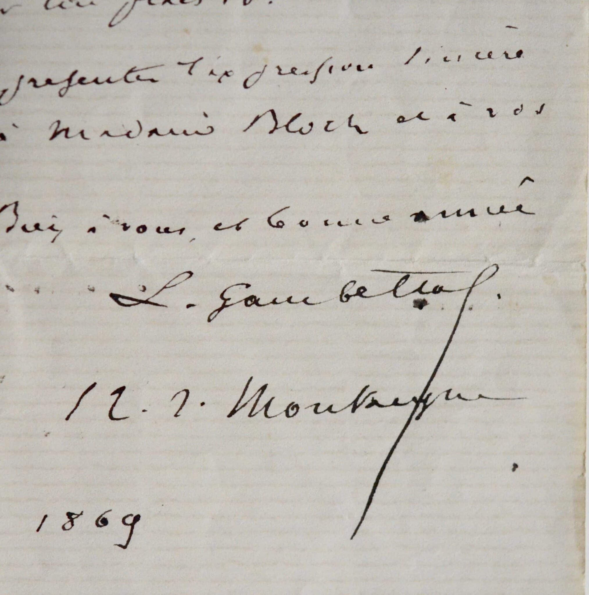 Lettre de Gambetta comme député de Marseille