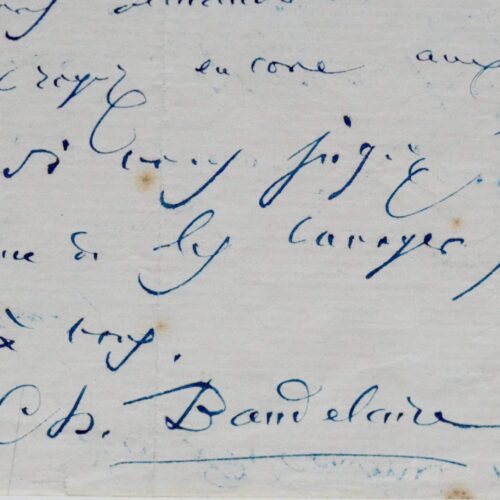 Importante lettre de Baudelaire : l'opium et la Belgique déshabillée