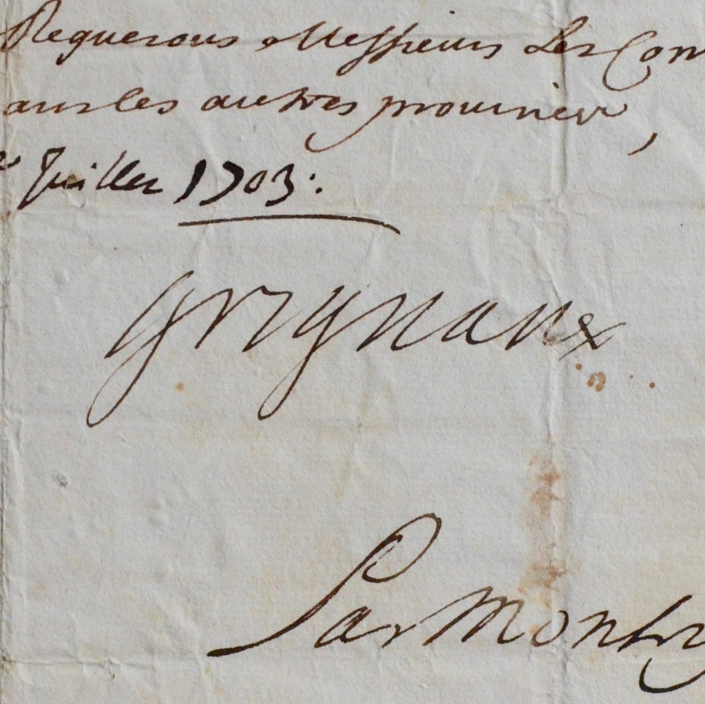 François Adhémar de Monteil de Grignan Traces Écrites lettres