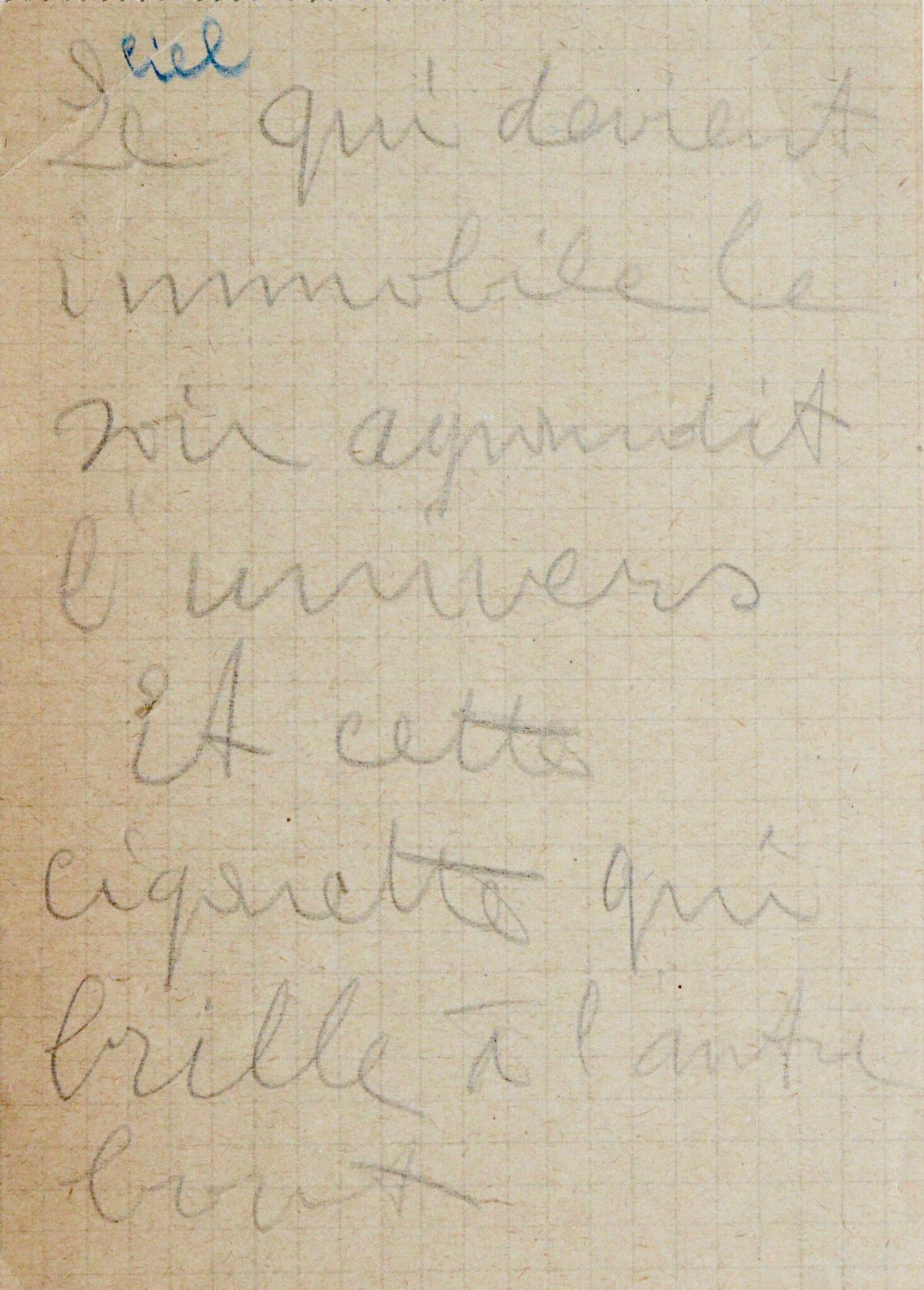 Petit poème inédit de Pierre Reverdy