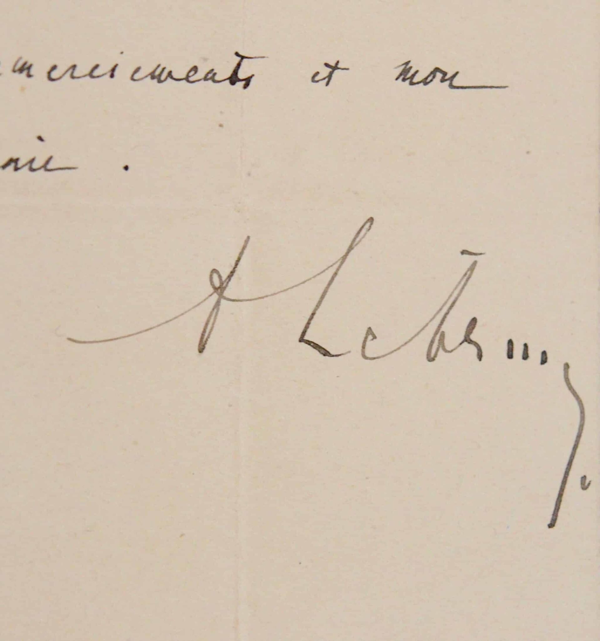 Les remerciements du Président de la République Albert Lebrun