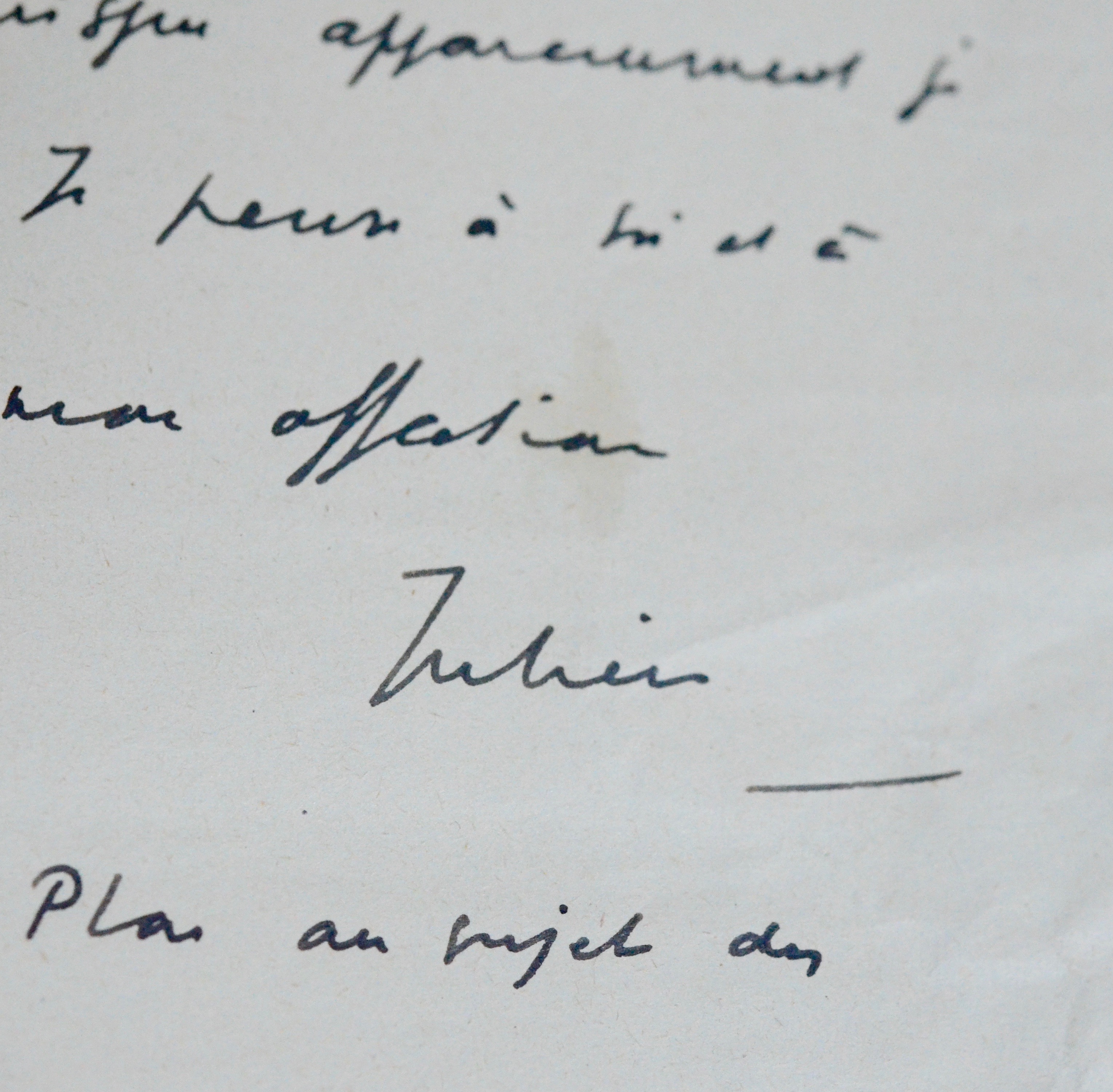 Correspondance de 14 lettres de Julien