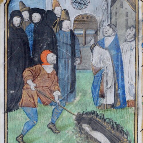 Belle enluminure de l'Office des morts, datant du XVe siècle