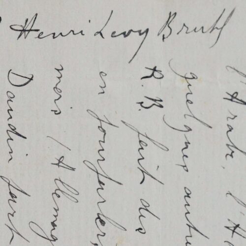 Belle lettre du sociologue Henri Lévy-Bruhl