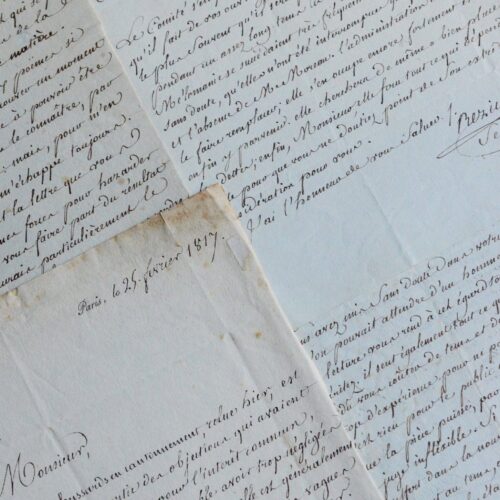 Ensemble de 4 lettres de François Geffroy-Lepoitevin, dit Rézicourt, à Stanislas Champein