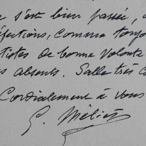 L'illusionniste Georges Méliès écrit au prestidigitateur Auguste Drioux