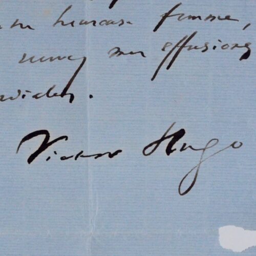 A beautiful letter from Victor Hugo regarding the publication of his Complete Works