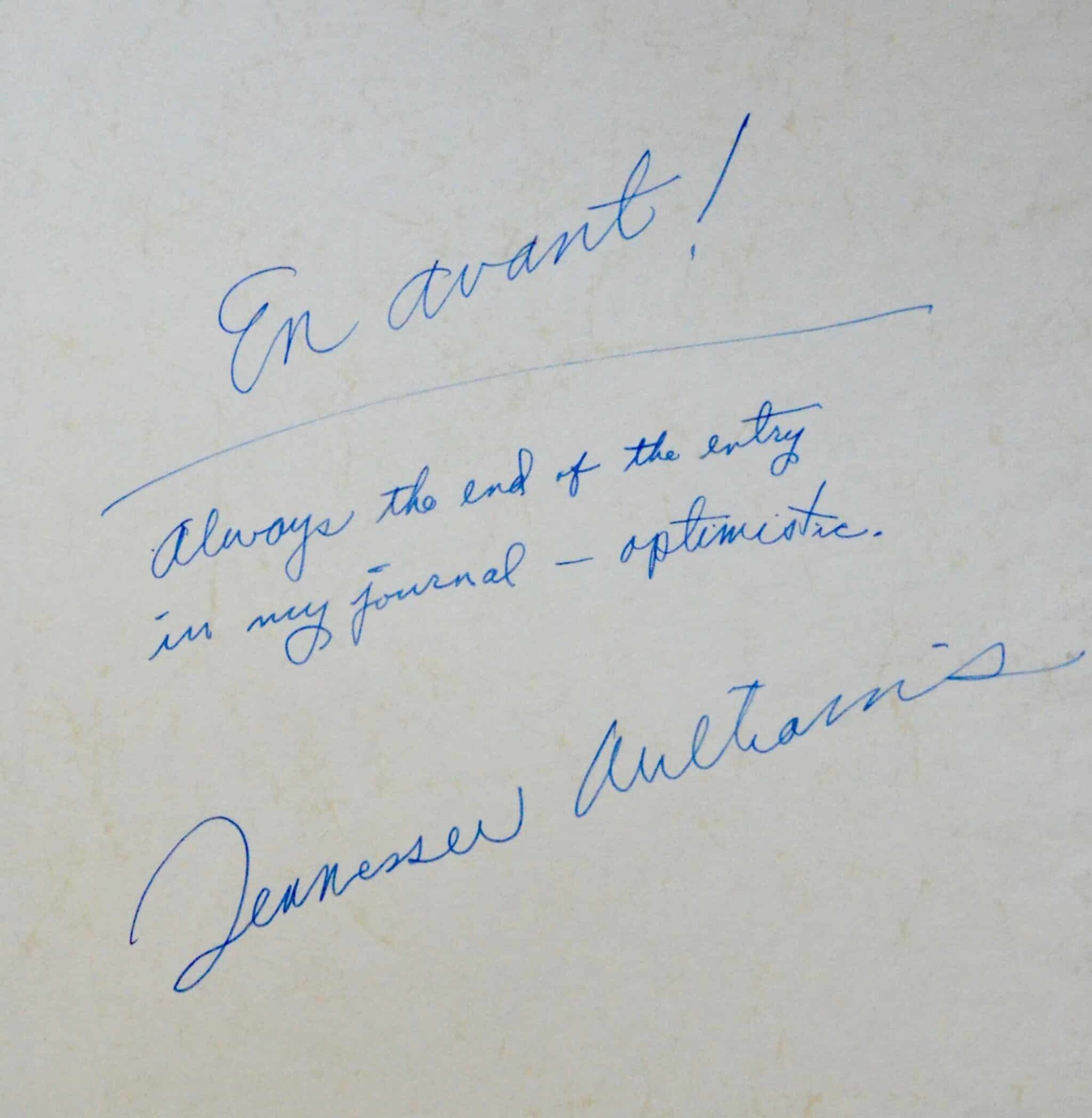 Tennessee Williams : « Always the end of the entry in my journal – optimistic »