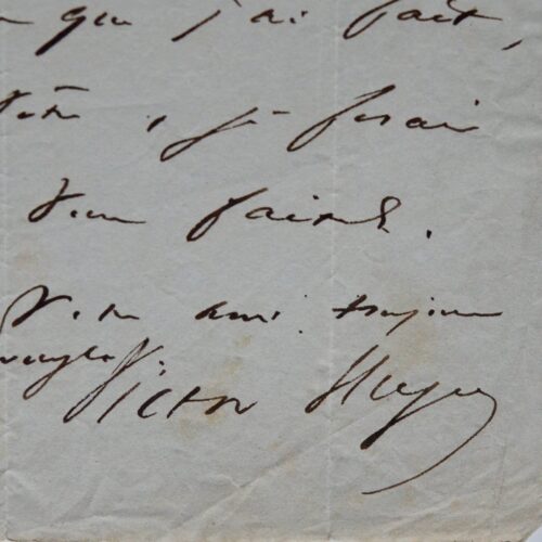 Victor Hugo to imprisoned Thouret: "I still love you and I approve of you in everything."