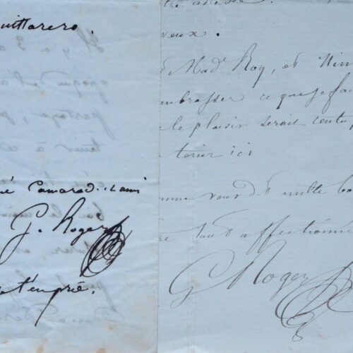 Deux jolies lettres musicales du ténor Gustave Roger
