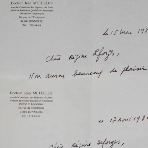 Le poète haïtien Jean Métellus félicite Régine Deforges pour son mariage avec Wiaz