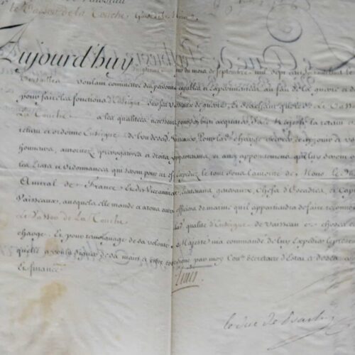 Brevet d'enseigne de vaisseau de Latouche-Tréville