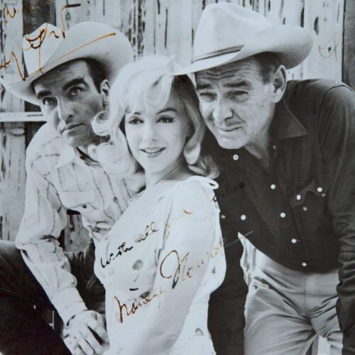 The Misfits : exceptionnelle photo dédicacée par Marilyn Monroe, Clark Gable et Montgomery Clift