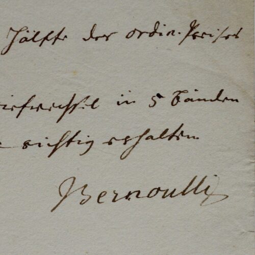Jean III Bernoulli vend un exemplaire de la correspondance de Jean-Henri Lambert
