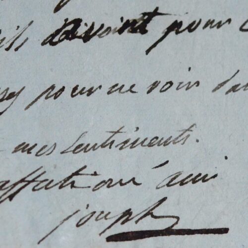 Belle lettre d'amitié de Joseph Bonaparte à Regnaud de Saint-Jean-d’Angély