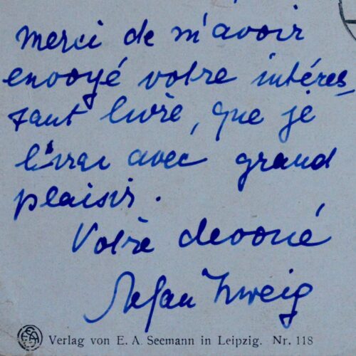 Stefan Zweig promet de lire le dernier ouvrage de Louis-Raymond Lefèvre