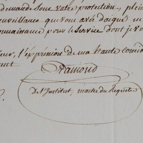 Le pyrénéiste Louis Ramond de Cabonnières demande des ouvrages