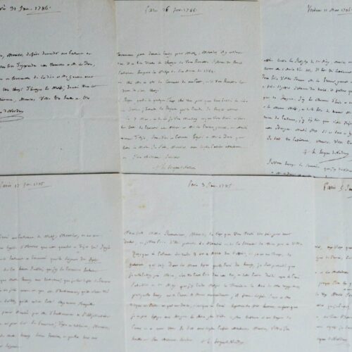 Ensemble de six lettres de d'évêque de Verdun, Henri-Louis-René Des Nos