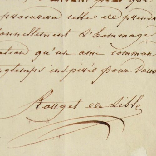 Lettre de Rouget de Lisle à Juillerat-Chasseur à propos des Fables russes de Krylov