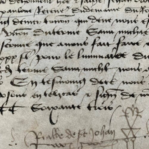 Rare parchemin signé par l'abbé de Saint-Jean de Falaise (ordre des Prémontrés)