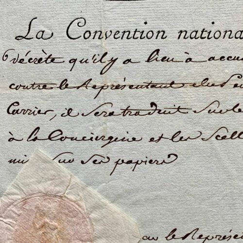 Carrier mis en état d'arrestation et traduit sur le champ par la Convention