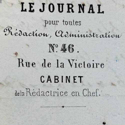 Lettre d'Eugénie Niboyet à Nadar recommandant Charles Dietz