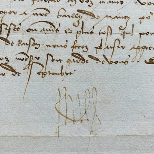 Rare lettre du duc René II de Lorraine au chapître de Saint-Dié