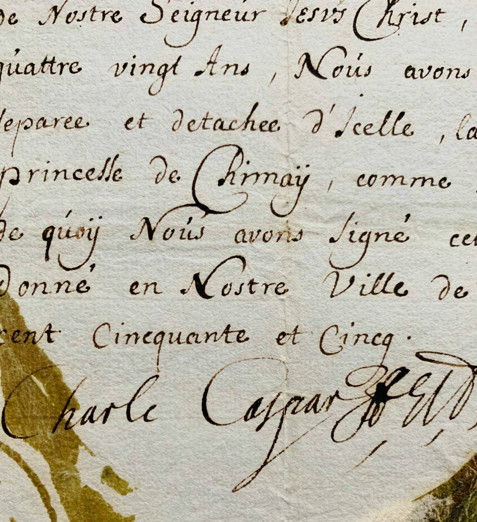 Le prince-électeur de Trèves, Charles-Gaspard, fait don d’une relique à la princesse de Chimay