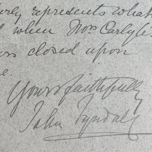 L'alpiniste irlandais John Tyndall évoque sa première rencontre avec Thomas Carlyle