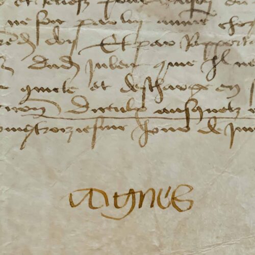 Rare document de 1501 signé par Agnès de Savoie, comtesse de Dunois