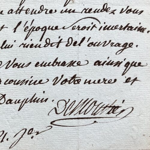 Lettre et poème autographe de Charles-Albert Demoustier
