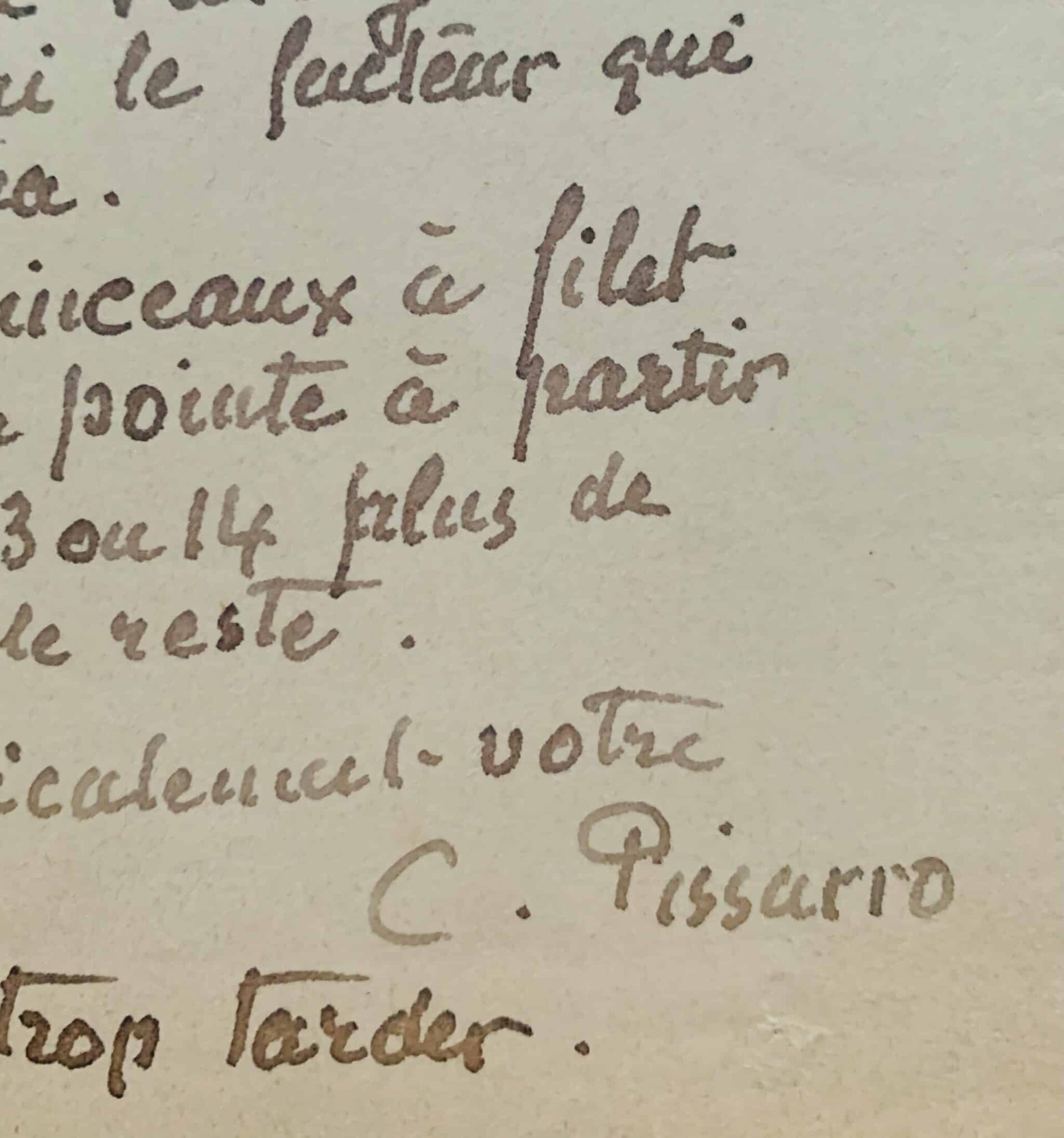 Camille Pissarro commande des pinceaux et des toiles à son marchand de couleurs