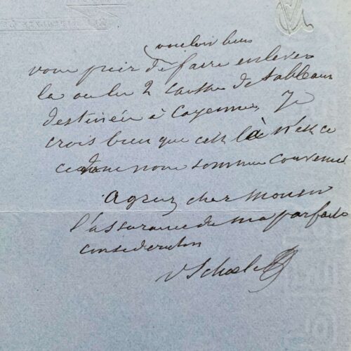Victor Schoelcher fait don d'une collection de tableaux au musée de Cayenne