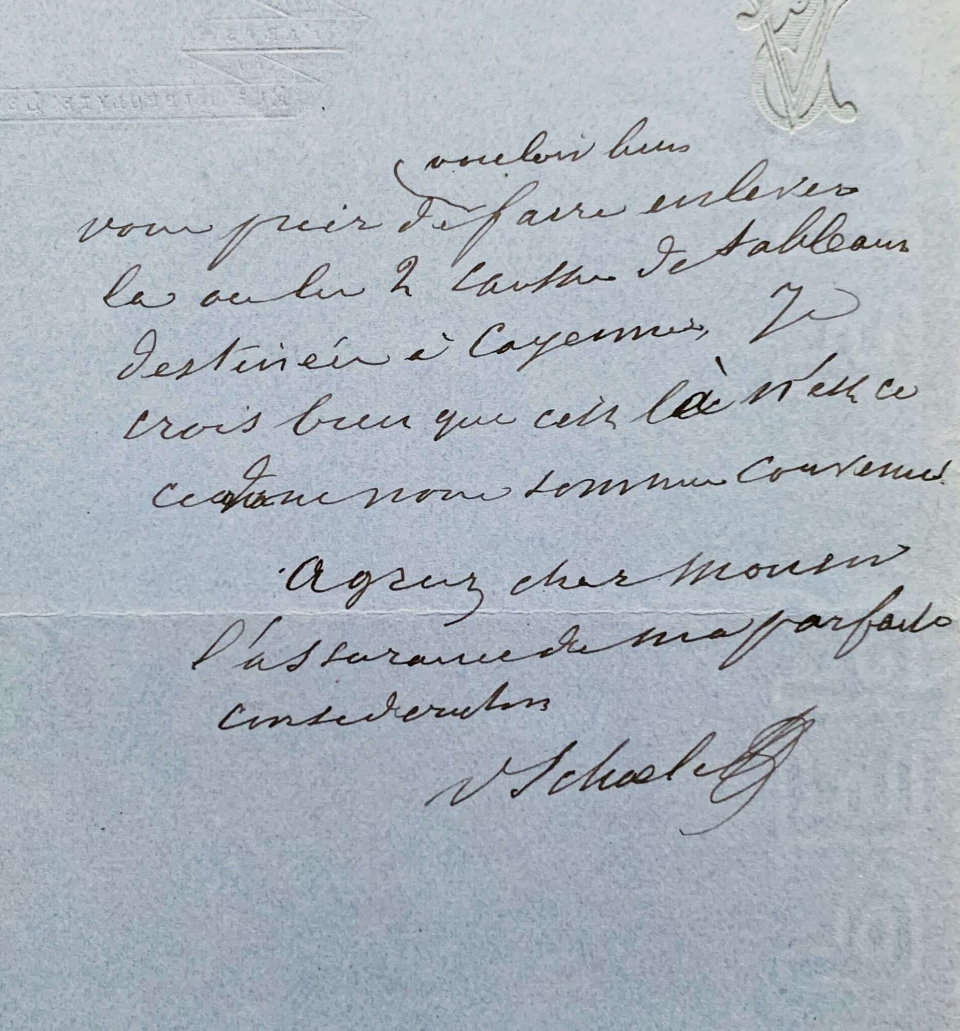 Victor Schoelcher fait don d’une collection de tableaux au musée de Cayenne