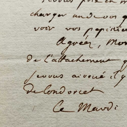 Condorcet fait parvenir des plantes d'Angleterre au botaniste André Thouin