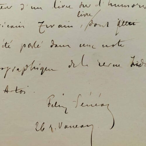 Félix Fénéon transmet une demande de Willy