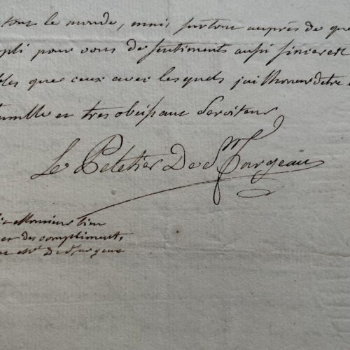 Lettre de Michel Etienne Le Peletier de Saint-Fargeau, père du révolutionnaire