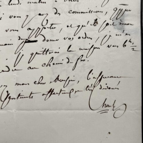 Lettre du mathématicien Michel Chasles