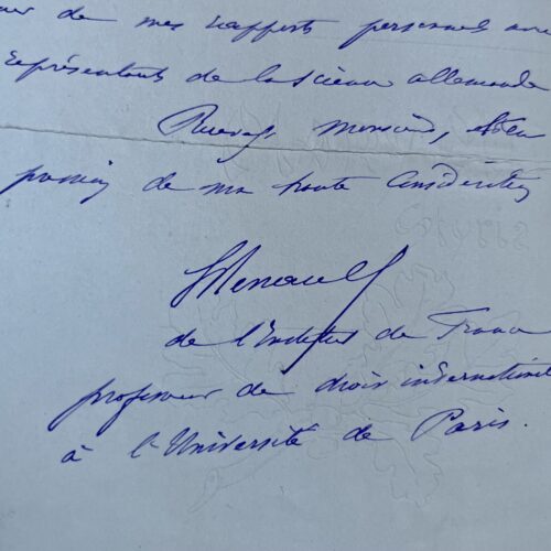 Le prix Nobel Louis Renault influencé par les travaux de Zorn, Bar, Holtzendorff, Bluntschli
