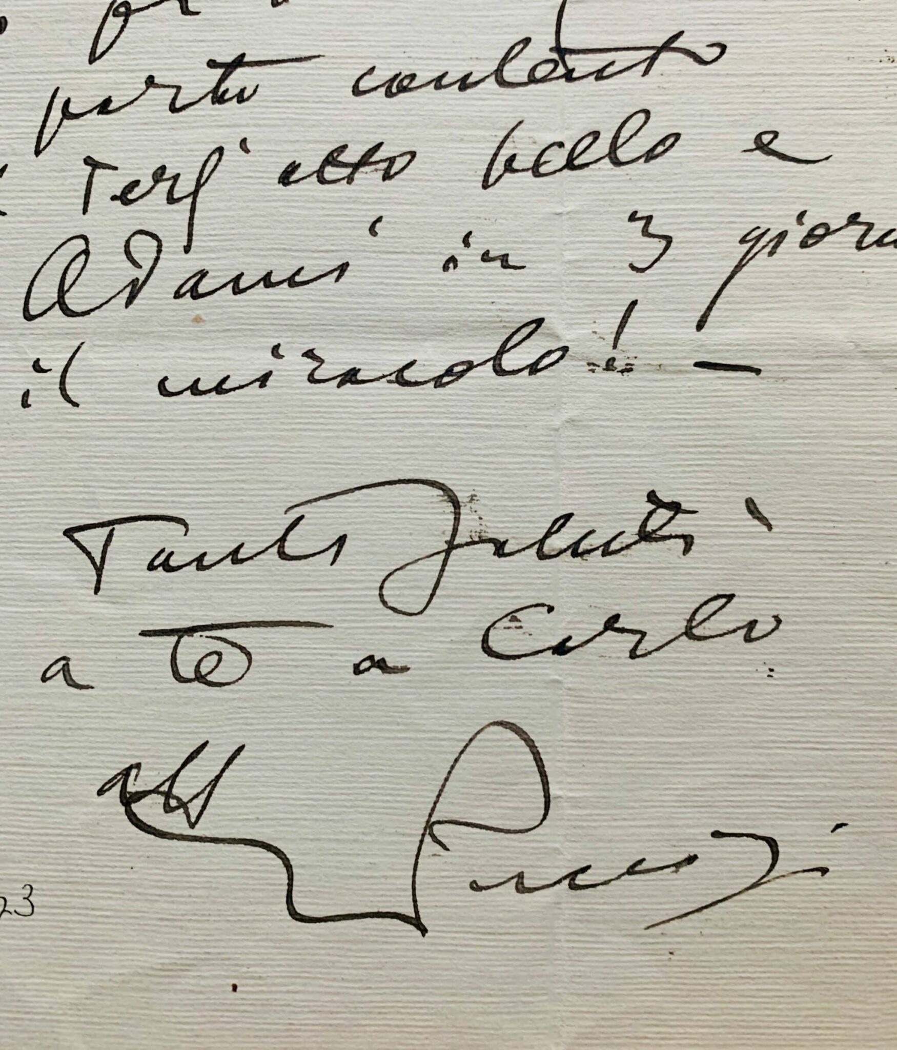 Puccini enthousiasmé du travail d’Adami pour Turandot