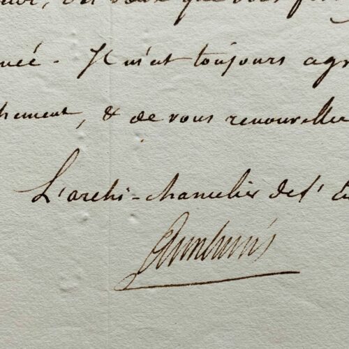 Les voeux de Cambacérès pour 1806
