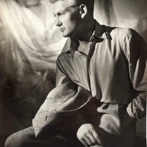 Gran retrato fotográfico de Jean Marais con dedicatoria autografiada a Micheline Meurisse