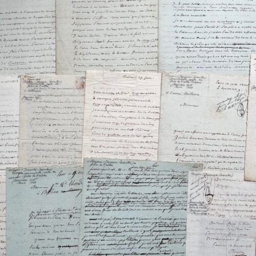 Ensemble de 13 lettres et documents de Jacques-Corentin Royou