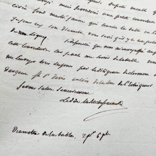 5 lettres de François XII de La Rochefoucauld au sujet de la Ferme de La Montagne à Liancourt