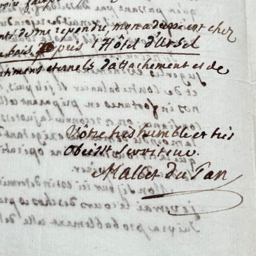 5 lettres de Jacques Mallet du Pan, écrites en 1793, sur les évènements de la Révolution