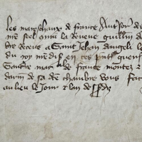 Ordre de paiement d'une montre d'armes à Saint-Jean-d'Angély en 1387