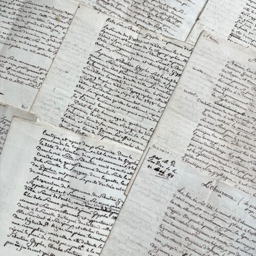 Ensemble de 7 manuscrits autographes d'Antoine François Delandine des "fragments historiques sur Lyon"