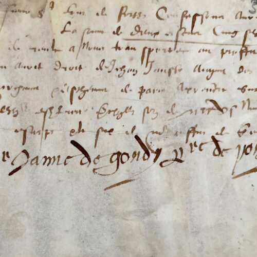 Rare reçu signé par la Soeur Jeanne de Gondi de Retz du prieuré de Poissy