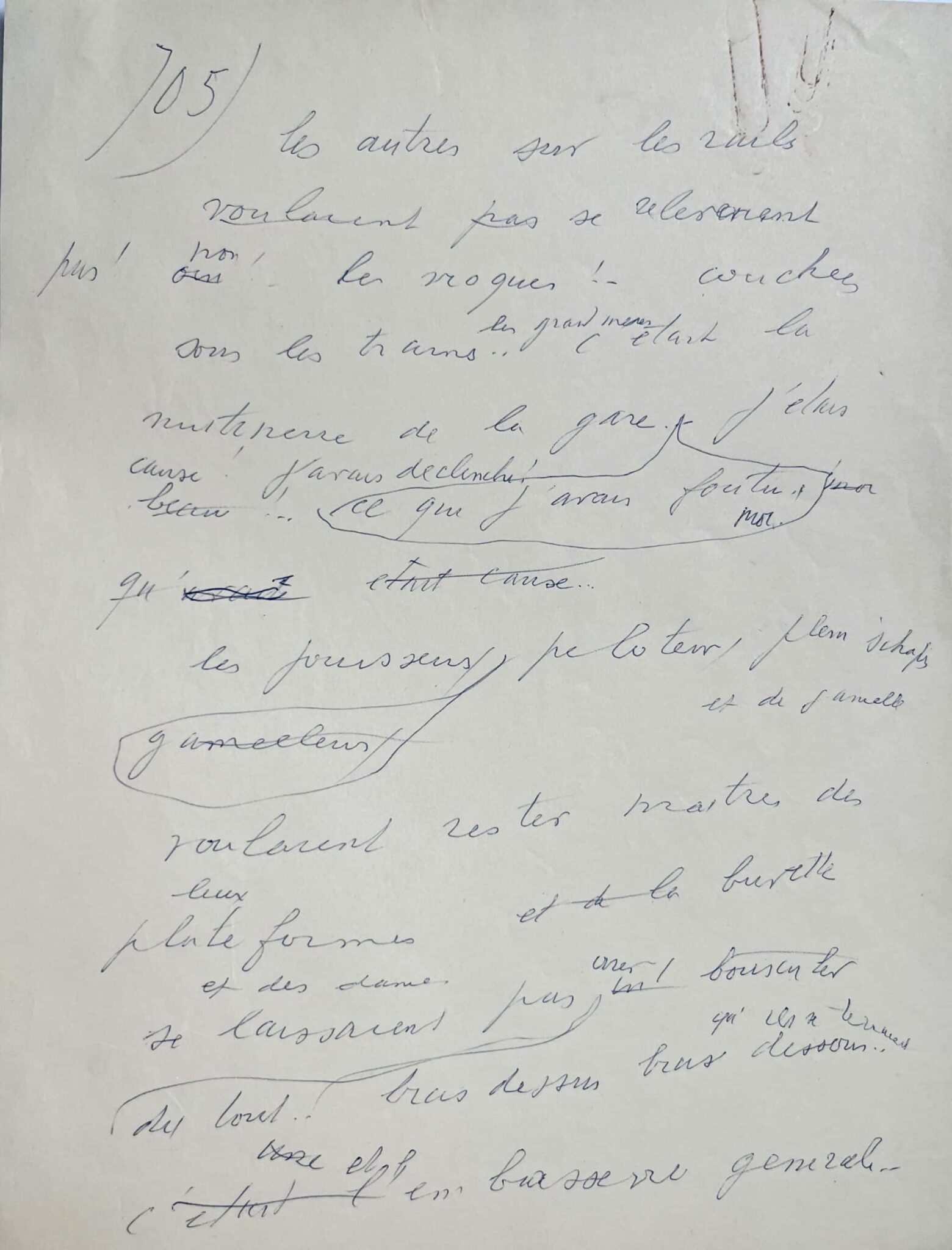 Page autographe du manuscrit D’Un château l’autre, de Céline