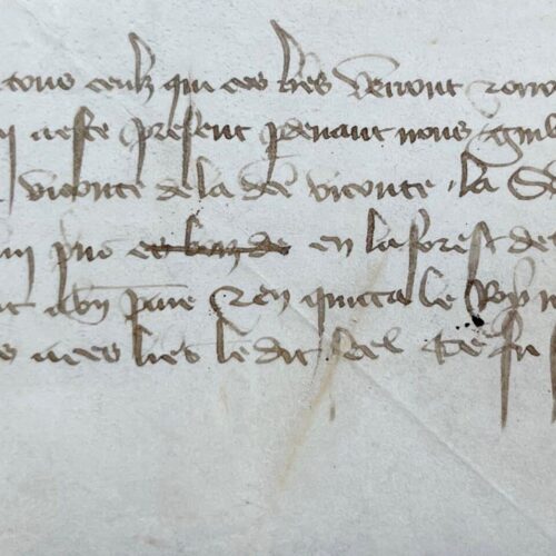 1396 : quittance pour la prise d'un aigle et d'un tiercelet dans la forêt de Touques, vicomté d'Auge